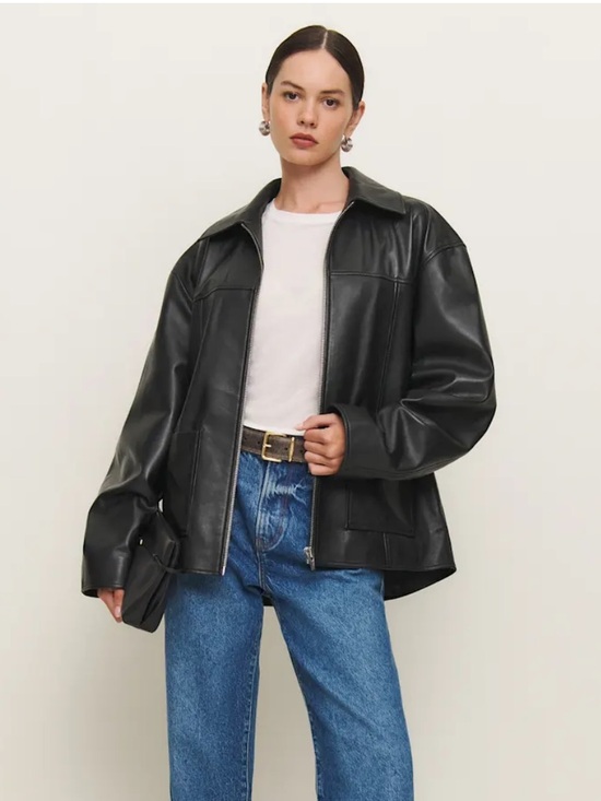 Veda Jackets & Blazers - Reformation Veda Bennett Oversized Leather Bomber L New